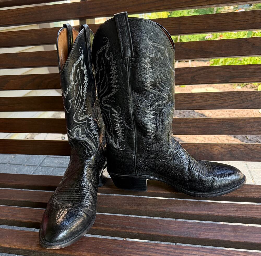 Lucchese 1883 Men's Black Leather Boots Size 10 2E VGC